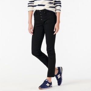 J.Crew Denim Womens Ankle Jeans Vintage Straight Button Fly Black Size 32